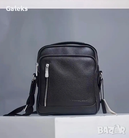 Мъжка изискана и луксозна чанта /Селектирана черна естест. кожа -9% Промоция!, снимка 7 - Чанти - 53102230