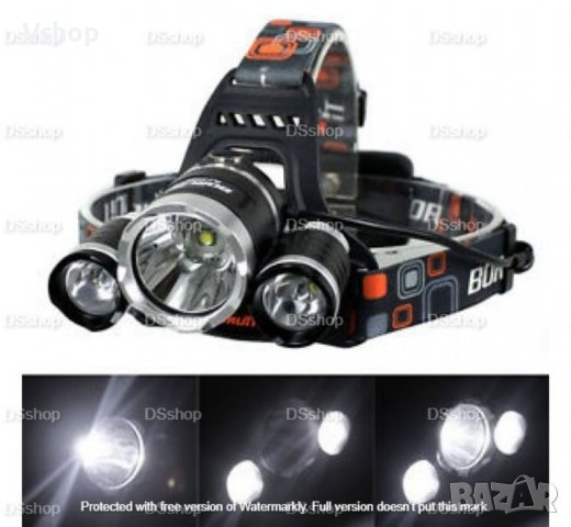 LED Акумулаторен челник с три светлини, снимка 4 - Къмпинг осветление - 38986445