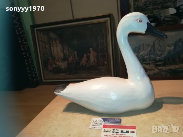 Патица от дърво бяла ръчна изработка 0311201908, снимка 4 - Колекции - 30662871