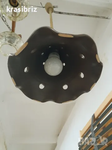 Абажур -Керамика-внос от Германия!, снимка 3 - Лампи за таван - 48036168