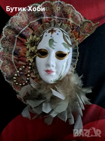Винтидж венецианска маска, снимка 3 - Антикварни и старинни предмети - 47371712