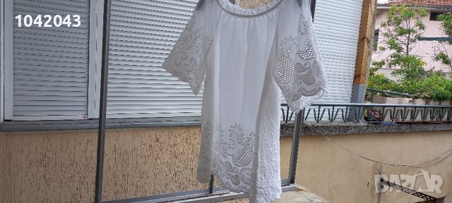 Бяла блуза памук S, снимка 2 - Ризи - 37914511