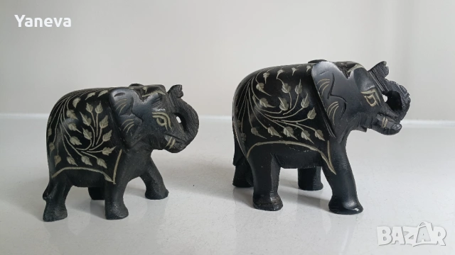 Индийски слончета от естествен камък , гранит. , снимка 6 - Статуетки - 53288604