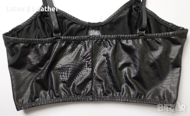 80В еластично бюстие с кожен/мокър ефект, снимка 4 - Корсети, бюстиета, топове - 52190665