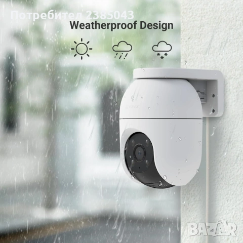 Камера за наблюдение EZVIZ C8c 1080P 360° WiFi, LAN,IP camera, снимка 6 - IP камери - 53366100
