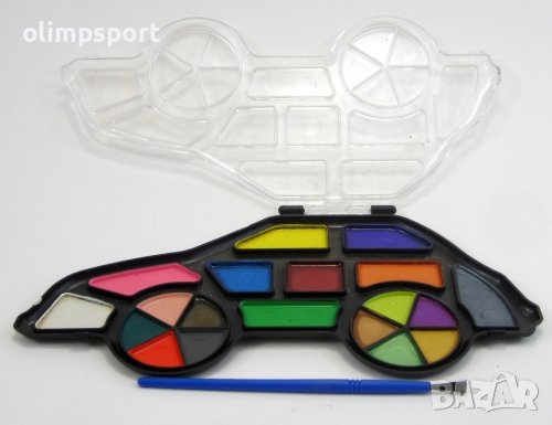 Водни бои 16-18 цвята, Меден акварел. Ярки и наситени цветове. 