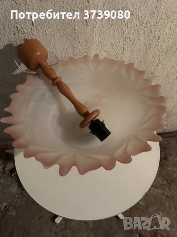 Плафон и дървен държач, снимка 2 - Лампиони - 40778268