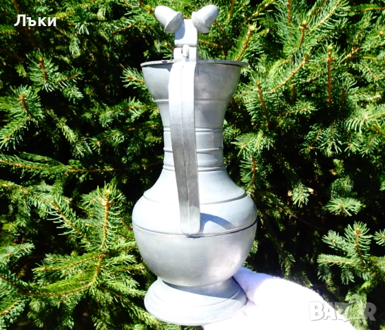 Калаена кана с капак,халба от калай 500 мл. , снимка 6 - Антикварни и старинни предмети - 51571004