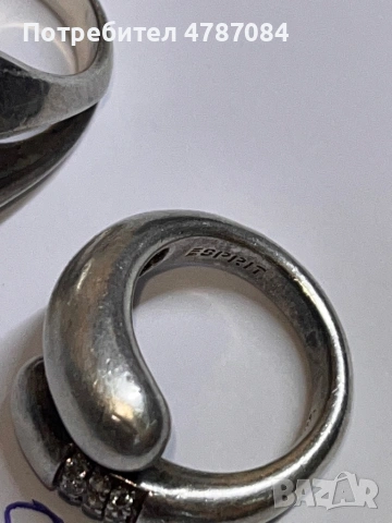 Сребърни пръстени, снимка 6 - Обеци - 54087666