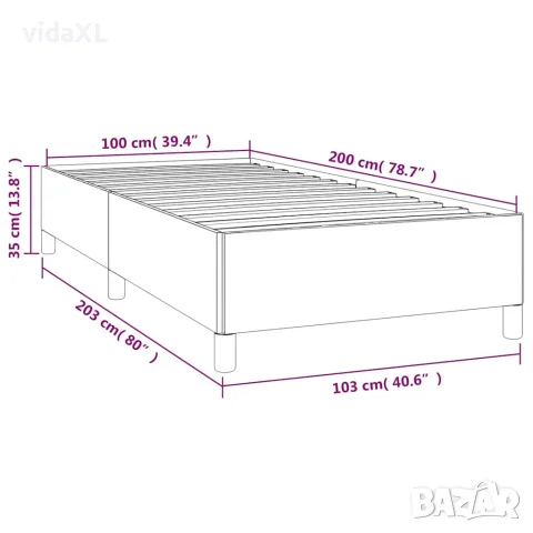 vidaXL Рамка за легло без матрак, тъмнокафява, 100x200 см, плат, снимка 9 - Спални и легла - 56147208