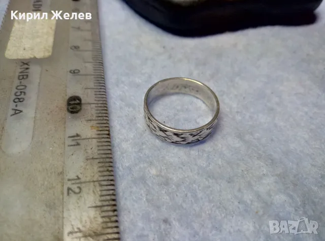 СТАР СТИЛНО РЕТРО АРТ РЪЧНО ОРНАМЕНТИРАН СРЕБЪРЕН ПРЪСТЕН Тип ХАЛКА СРЕБРО ВИСОКА ПРОБА 49725, снимка 7 - Антикварни и старинни предмети - 49682914