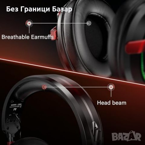 Tatybo Слушалки за PC/PS5/Xbox, RGB, Ултра-Ясен Микрофон, снимка 8 - Слушалки и портативни колонки - 44179473