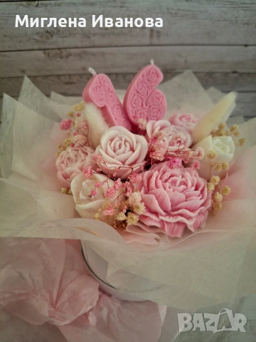 букет от ароматни соеви свещи , снимка 7 - Декорация за дома - 53600915