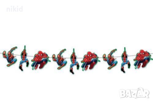 Спзайдърмен Spiderman картонен Парти Гирлянд Знаменца Флаг Банер