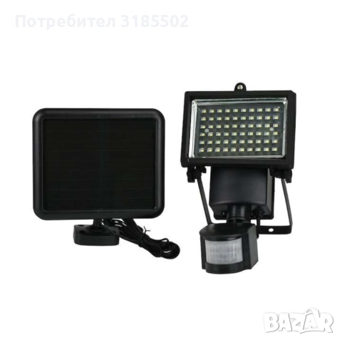 LED прожектор с датчик и соларен панел, снимка 11 - Прожектори - 51456509