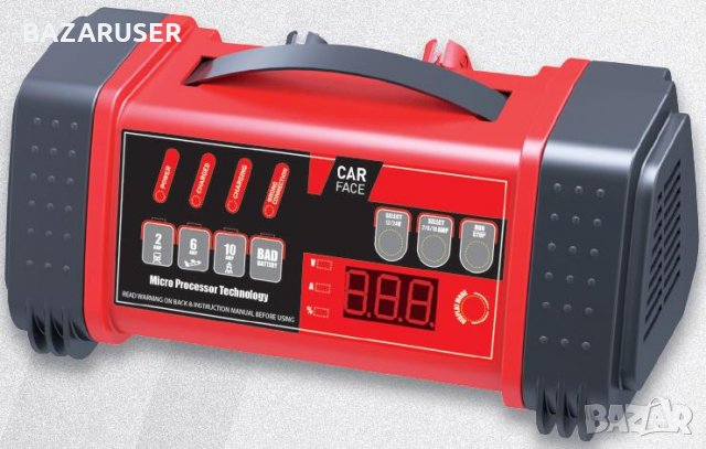 Зарядно устройство за акумулатор 12/24 V, 10 A, микропроцесор/T25347/Гаранция 12 месеца