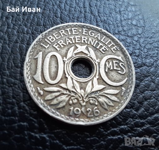 Стара монета 10 сантима 1926 г. Франция-топ !, снимка 4 - Нумизматика и бонистика - 42201842