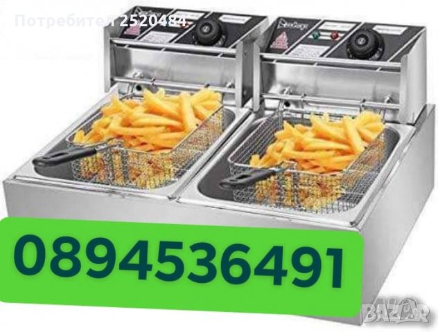 Професионален електрически фритюрник 5,5л. Изцяло от неръждаеме стомана! ХИТ Цена 110лв/56,24€, снимка 14 - Обзавеждане на кухня - 35456416