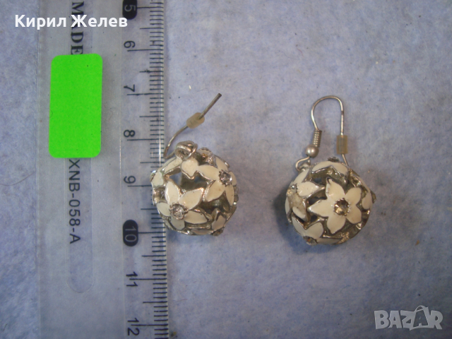 ПОСРЕБРЕНИ ФЛОРАЛНИ АЖУРНИ ЕМАЙЛИРАНИ ЦИРКОНЕНИ АРТ МОДНИ ОБЕЧКИ 26814, снимка 5 - Обеци - 36524971