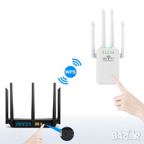 Мощен Wi-Fi повторител - REPEATER с четири антени, снимка 4 - Рутери - 40686046