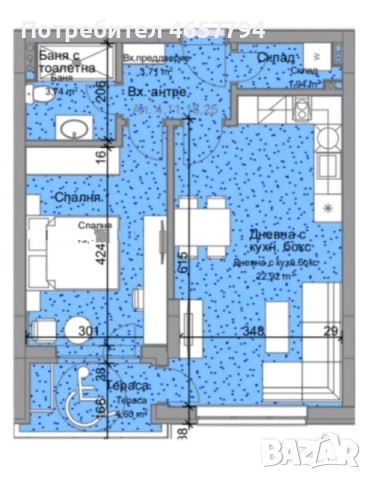 Двустаен в Остромила, снимка 4 - Апартаменти - 52611959