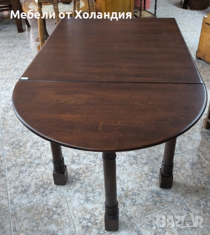 дъбова трапезна маса с падащи плотове, снимка 8 - Маси - 52465524