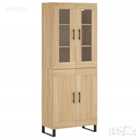 vidaXL Висок шкаф, дъб сонома, 69,5x34x180 см, инженерно дърво