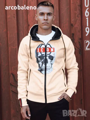 Мъжки суичър с качулка и цип, 3цвята , снимка 5 - Суичъри - 47822750