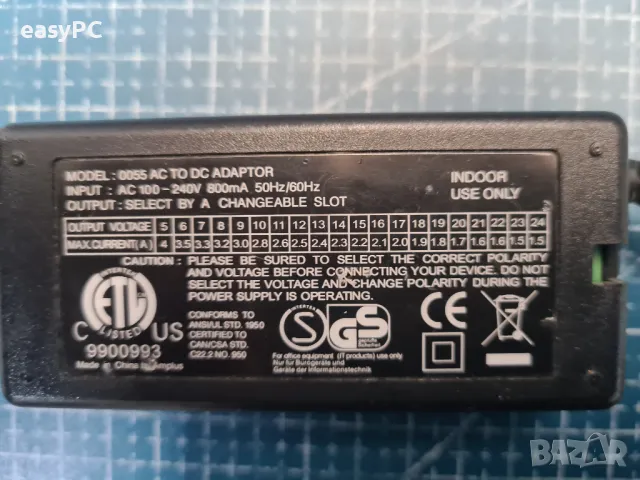 Оригинален захранващ адаптер HQ POWER 0055 5-24V 4-1.5A, снимка 4 - Друга електроника - 48942847