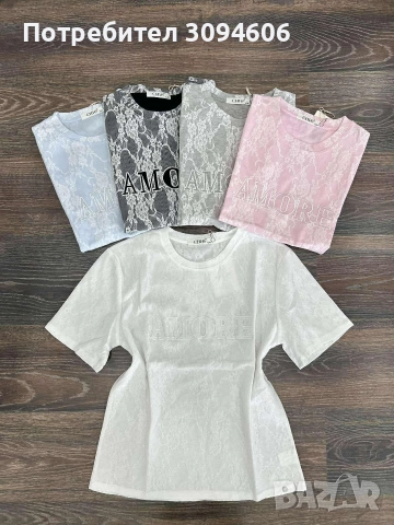 Дамска тениска с дантела, снимка 2 - Тениски - 52894624