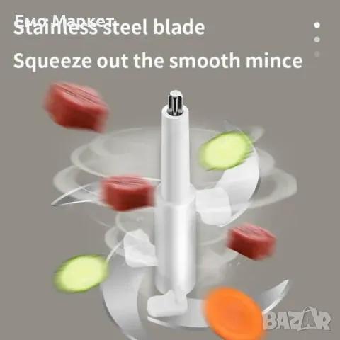 Висококачествен електрически чопър за смилане на месо,ядки и зеленчуци с обем 3 литра, снимка 2 - Чопъри и пасатори - 49277047