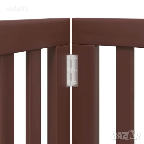 vidaXL Сгъваема преграда за куче с врата 9 панела кафява 450 см топола, снимка 8 - За кучета - 56146648