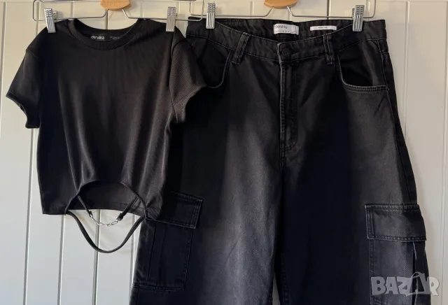 дънки и блузка Bershka, снимка 2 - Дънки - 55774761