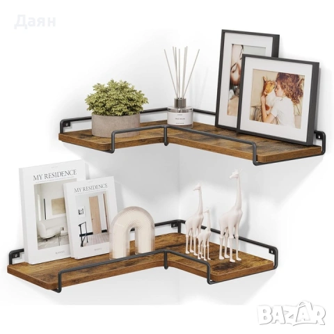 Комплект от 2 ъглови стенни рафта VASAGLE 