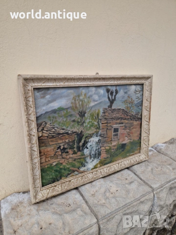 Стара прекрасна антикварна картина български автор , снимка 4 - Картини - 53913180