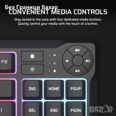 Нова Геймърска клавиатура Corsair K55 CORE TKL RGB черна UK layout игри, снимка 5 - Клавиатури и мишки - 51587286