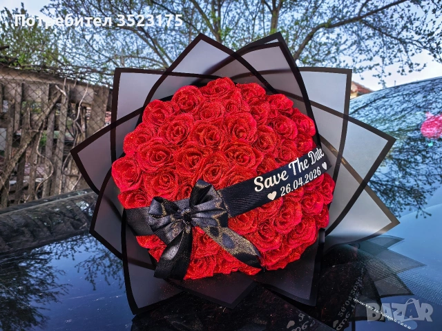 Букети от сатенени рози 