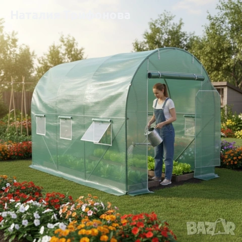 Резервно покривало за оранжерия 3x2x2м – Армирано UV , с цип и прозорци (без рамка)