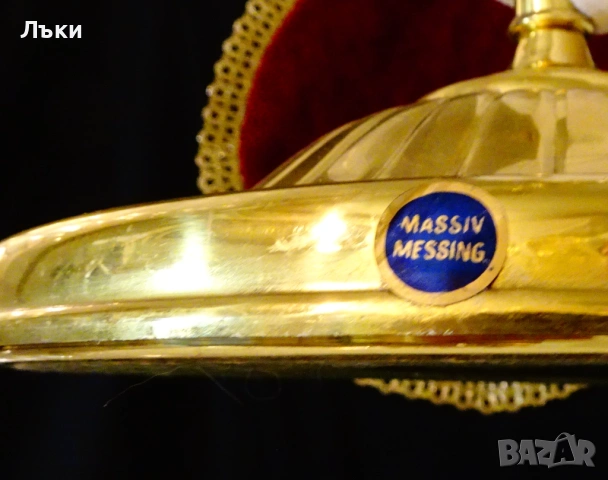 Позлатен месингов свещник 55 см.,4.5 кг. , снимка 10 - Антикварни и старинни предмети - 54101749