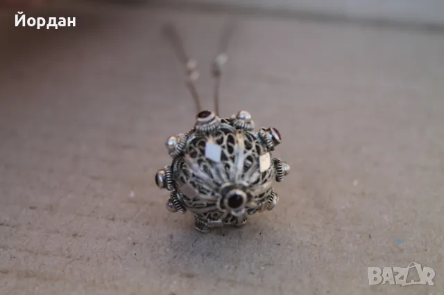 Сребърна възрожденска забодка/игла, снимка 4 - Антикварни и старинни предмети - 48394105