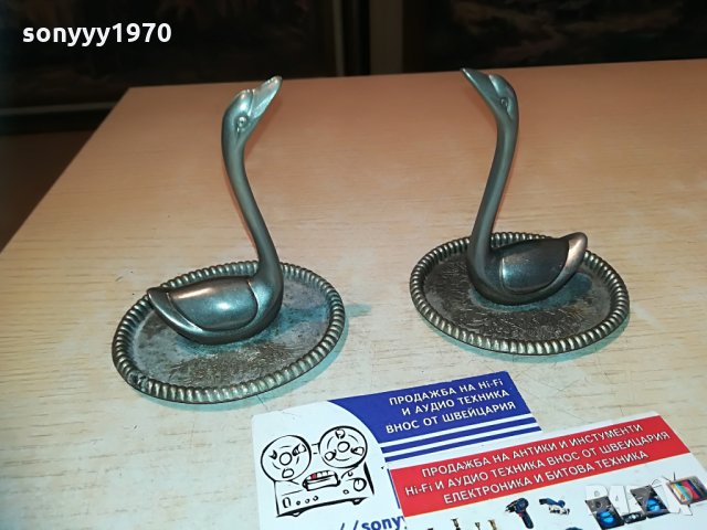 лебеди 2бр-внос франция-10х9х8см, снимка 2 - Колекции - 29631137