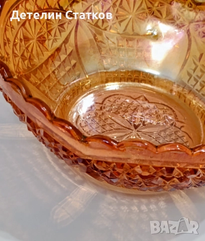Винтидж купа от карнавално стъкло, снимка 2 - Други - 52355056