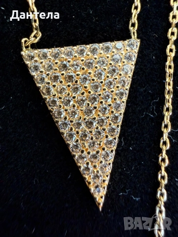 Ново златно двойно колие с камъни - 3.19гр., снимка 12 - Колиета, медальони, синджири - 54226149