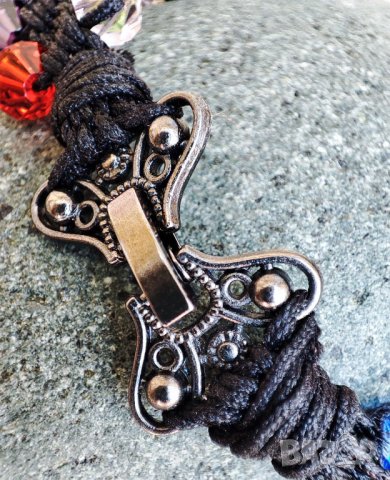 Плоска кумихимо гривна с кристали, снимка 10 - Гривни - 42588826