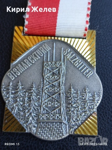 Медал кулата Бисмарк в Салзгитер Германия за КОЛЕКЦИЯ 24315, снимка 3 - Антикварни и старинни предмети - 51357197