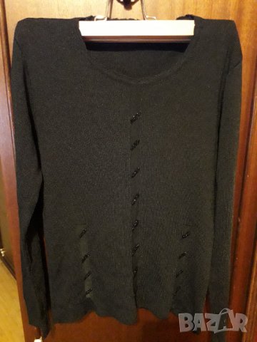 Дамска черна блуза  с дълъг ръкав, снимка 3 - Блузи с дълъг ръкав и пуловери - 30184870