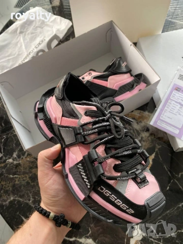 Dolce & Gabbana Дамски Маратонки 36-40 Номер Черно и Розово Клас Оригинал Реални Снимки , снимка 2 - Маратонки - 53055062