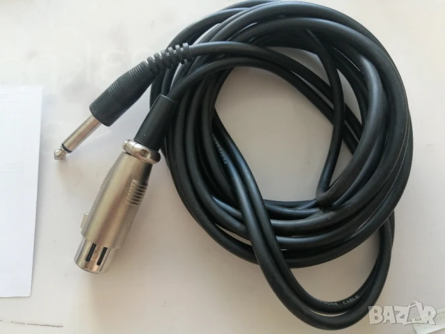 Аудиокабел 4 метра 6,35мм към XLR F