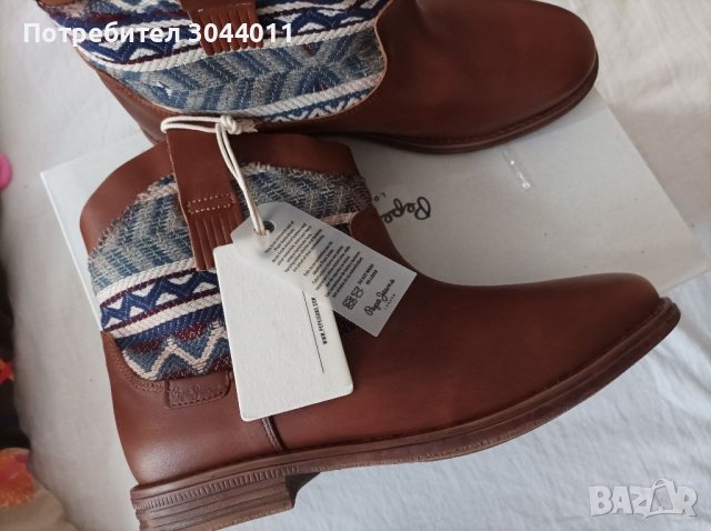 Pepe jeans N37,38 естествена кожа , снимка 5 - Дамски боти - 38151466