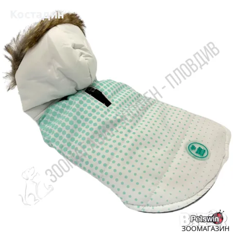 Яке за Куче/Коте - с Качулка - 7 размера - Blue Dot - Бяло-Синя разцветка - Freedog